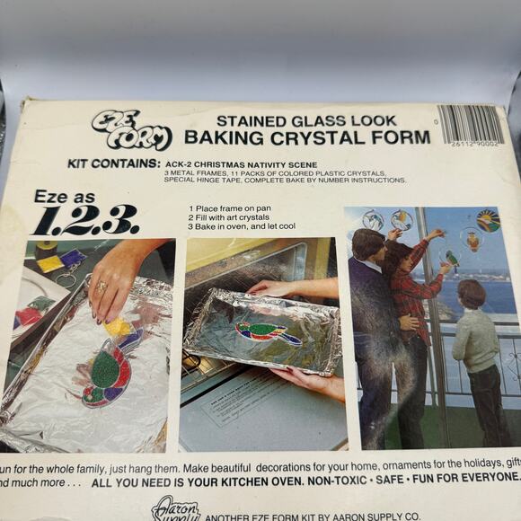 VTG Stained Glass Look Christmas Nativity Scene Kit Baking Crystal Craft Kit - Picture 4 of 6